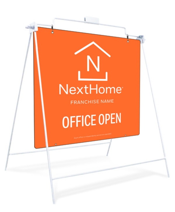 Office Open White Swinging A-Frame and Sign Panel Unit, 24h x 24w, PVC